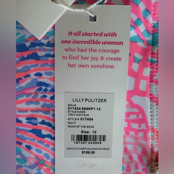 Lilly Pulitzer one piece bathing suit in pink, blue and white - Picture 6 of 8